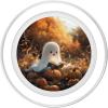 Cute Ghost Reading a Book with Pumpkin at Fall PopSockets Adhesive PopGrip(Magnetic PopGrip)