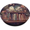 Cute Ghosts Reading Books Halloween Librarian Book Lover PopSockets Adhesive PopGrip(Adhesive PopGrip)