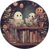 Cute Ghosts Reading Books Halloween Librarian Book Lover PopSockets Adhesive PopGrip(Adhesive PopGrip)