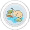PopSockets Cat & Bookish Phone Grip – Cat-astrophic Reader PopSockets PopGrip for MagSafe(Magnetic PopGrip)