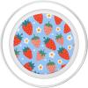 PopSockets Phone Grip – Floral Blue Strawberry Patch PopSockets PopGrip for MagSafe(Magnetic PopGrip)