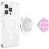 PopSockets Phone Grip – Pink & White Bow Checker PopSockets PopGrip for MagSafe(Magnetic PopGrip)