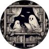 Spooky Ghosts Reading Books Library Bookworm Retro Bookish PopSockets Adhesive PopGrip(Adhesive PopGrip)