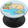 PopSockets Cat & Bookish Phone Grip – Cat-astrophic Reader PopSockets PopGrip for MagSafe(Adhesive PopGrip)