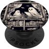 Spooky Ghosts Reading Books Library Bookworm Retro Bookish PopSockets Adhesive PopGrip(Adhesive PopGrip)