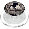 Spooky Ghosts Reading Books Library Bookworm Retro Bookish PopSockets Adhesive PopGrip(Magnetic PopGrip)