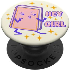 PopSockets Bookish Phone Grip & Stand – Hey Girl PopSockets PopGrip for MagSafe(Adhesive PopGrip)