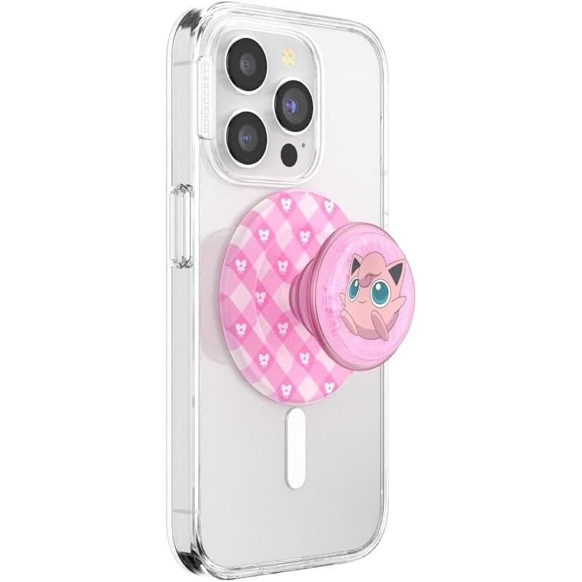 image:imagePopSockets PopGrip for MagSafe Magnetic Phone Grip amp Stand Swappable Top Secure Grip for iPhone MagSafe Cases Kickstand for HandsFree Viewing Wireless Charging Compatible Ghost GengarJigglypuff Sparkle