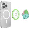 PopSockets PopGrip for MagSafe, Magnetic Phone Grip & Stand, Swappable Top, Secure Grip for iPhone MagSafe Cases, Kickstand for Hands-Free Viewing, Wireless Charging Compatible – Ghost Gengar(Sleepy Bulbassaur)