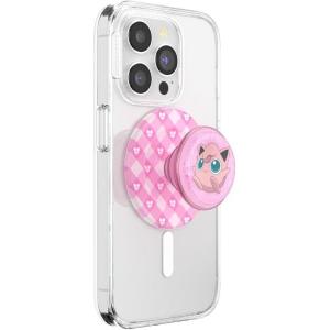 PopSockets PopGrip for MagSafe, Magnetic Phone Grip & Stand, Swappable Top, Secure Grip for iPhone MagSafe Cases, Kickstand for Hands-Free Viewing, Wireless Charging Compatible – Ghost Gengar(Jigglypuff Sparkle)
