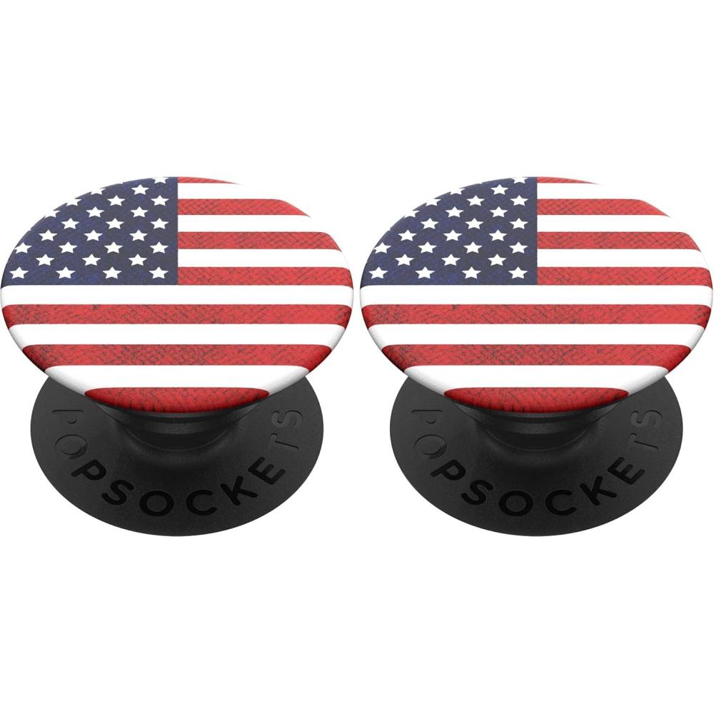 image:imagePopSockets Phone Grip with Expanding Kickstand Adhesive Grip  Enamel Old GloryAmerican Flag
