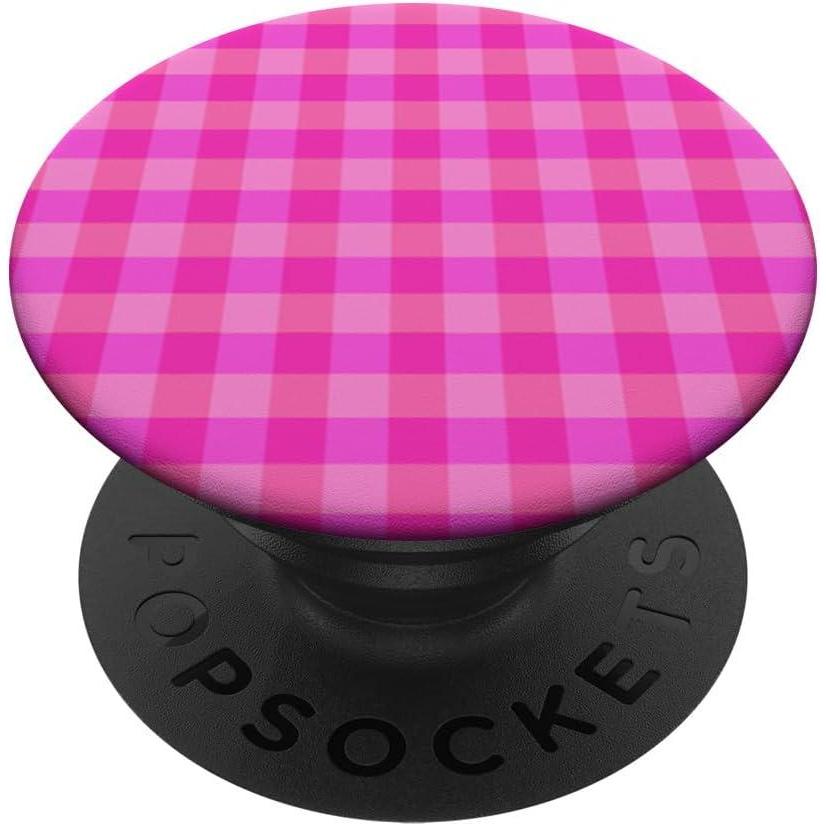 image:imagePopSockets Phone Grip  Bright Pink Gingham PopSockets Adhesive PopGripAdhesive PopGrip