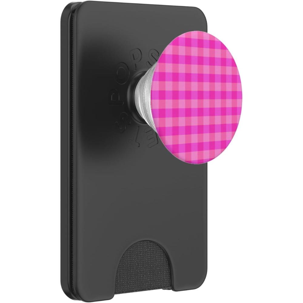 image:imagePopSockets Phone Grip  Bright Pink Gingham PopSockets Adhesive PopGripMagnetic PopWallet