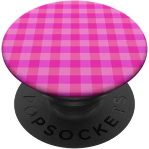 PopSockets Phone Grip – Bright Pink Gingham PopSockets Adhesive PopGrip(Adhesive PopGrip)