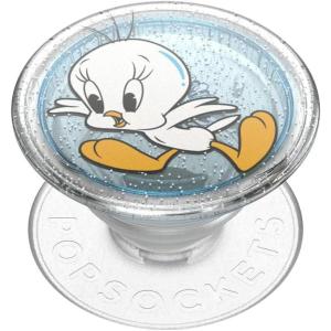 PopSockets PopGrip for MagSafe, Magnetic Phone Grip & Stand, Swappable Top, Secure Grip for iPhone MagSafe Cases, Kickstand for Hands-Free Viewing, Wireless Charging Compatible – Time to Play(Glitter Fly Tweety)