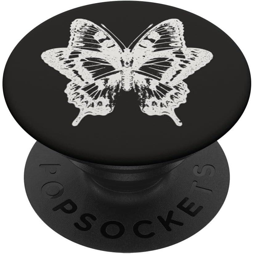 image:imagePopSockets Butterfly Phone Grip BampW Sketched Butterfly PopSockets PopWallet for MagSafeAdhesive PopGrip