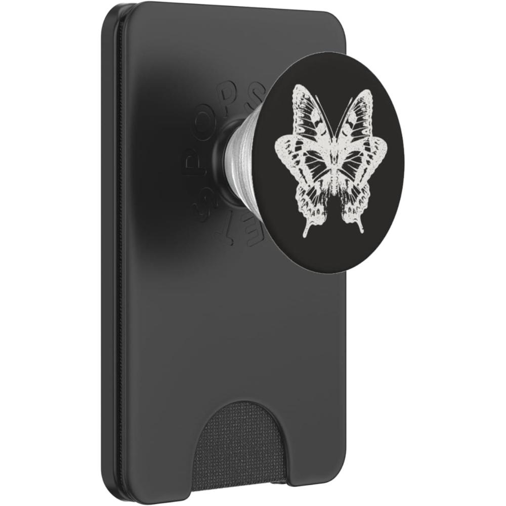 image:imagePopSockets Butterfly Phone Grip BampW Sketched Butterfly PopSockets PopWallet for MagSafeMagnetic PopWallet