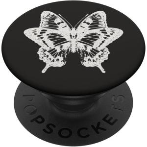 PopSockets Butterfly Phone Grip – B&W Sketched Butterfly PopSockets PopWallet for MagSafe(Adhesive PopGrip)