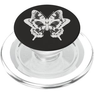 PopSockets Butterfly Phone Grip – B&W Sketched Butterfly PopSockets PopWallet for MagSafe(Magnetic PopGrip)