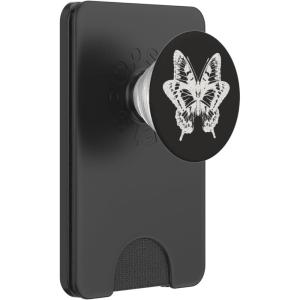 PopSockets Butterfly Phone Grip – B&W Sketched Butterfly PopSockets PopWallet for MagSafe(Magnetic PopWallet)