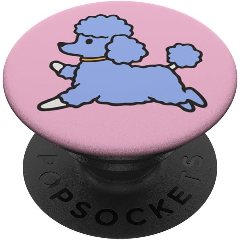 image:imagePopSockets Dog Phone Grip Purple Prancing Poodle PopSockets PopGrip for MagSafeAdhesive PopGrip