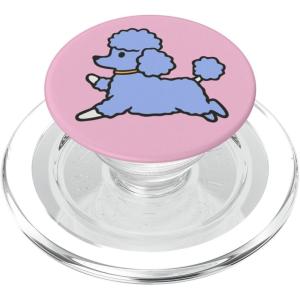 PopSockets Dog Phone Grip – Purple Prancing Poodle PopSockets PopGrip for MagSafe(Magnetic PopGrip)