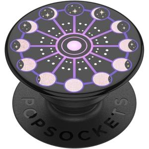 PopSockets Phone Grip for MagSafe, Magnetic Holder, Phone Stand, Enamel – Enamel Lunar Dreams Pink(Lunar Cycle)