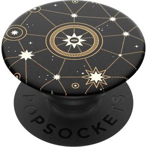 PopSockets Phone Grip for MagSafe, Magnetic Holder, Phone Stand, Enamel – Enamel Lunar Dreams Pink(Star Chart)