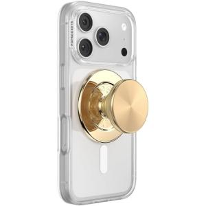 PopSockets Phone Grip for MagSafe, Magnetic Holder, Phone Stand, Spinner – Black Radial Backspin(Gold Radial)