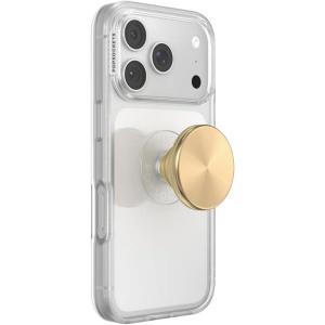 PopSockets Phone Grip for MagSafe, Magnetic Holder, Phone Stand, Spinner – Black Radial Backspin(Gold Radial Adhesive)