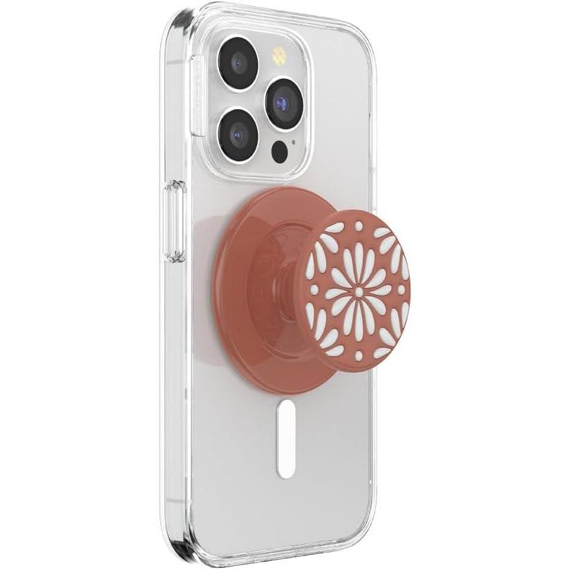 image:imagePopSockets Phone Grip for MagSafe Magnetic Holder Phone Stand Enamel Enamel Stamped BlackGlazed Terracotta
