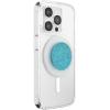 PopSockets Phone Grip for MagSafe, Magnetic Holder, Phone Stand, Enamel – Enamel Stamped Black(Accent Turquoise)