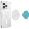 PopSockets Phone Grip for MagSafe, Magnetic Holder, Phone Stand, Enamel – Enamel Stamped Black(Accent Turquoise)