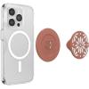 PopSockets Phone Grip for MagSafe, Magnetic Holder, Phone Stand, Enamel – Enamel Stamped Black(Glazed Terracotta)