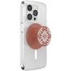 PopSockets Phone Grip for MagSafe, Magnetic Holder, Phone Stand, Enamel – Enamel Stamped Black(Glazed Terracotta)