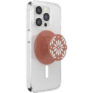 PopSockets Phone Grip for MagSafe, Magnetic Holder, Phone Stand, Enamel – Enamel Stamped Black(Glazed Terracotta)