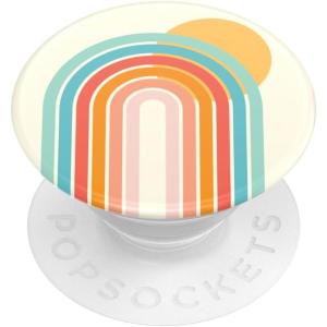 PopSockets Phone Grip for MagSafe, Magnetic Holder, Phone Stand, Enamel – Enamel Stamped Black(Rays for Days)