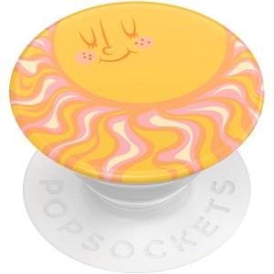 PopSockets Phone Grip for MagSafe, Magnetic Holder, Phone Stand, Enamel – Enamel Stamped Black(Sunny Groove)