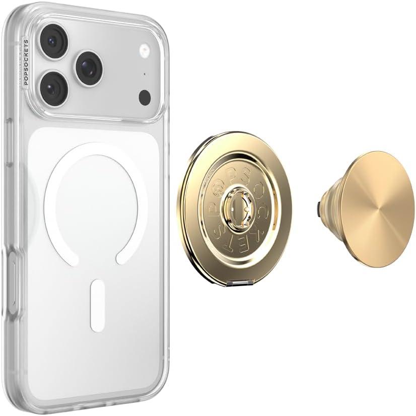 image:imagePopSockets Round Magnetic Base Only Compatible with PopSockets Tops KickOut Glossy WhiteGold