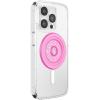 PopSockets Round Magnetic Base Only, Compatible with PopSockets Tops, Kick-Out – Glossy White(Pink)