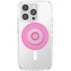 PopSockets Round Magnetic Base Only, Compatible with PopSockets Tops, Kick-Out – Glossy White(Pink)