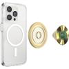 PopSockets Phone Grip for MagSafe, Magnetic Holder, Phone Stand, Crystal – Eye of the Beholder Gold(Brooch Jade)