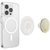 PopSockets Phone Grip for MagSafe, Magnetic Holder, Phone Stand, Crystal – Eye of the Beholder Gold(Enamel Radiant White)
