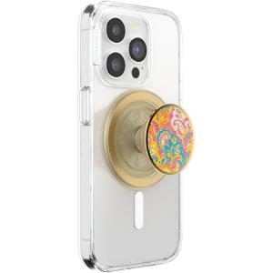 PopSockets Phone Grip for MagSafe, Magnetic Holder, Phone Stand, Crystal – Eye of the Beholder Gold(Gaudy gold)