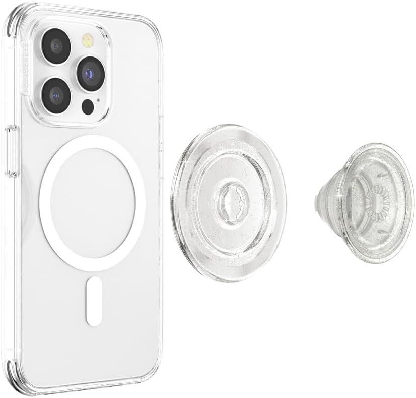 image:imagePopSockets Adhesive Phone Grip Holder Phone Stand Crystal Eye of the Beholder SilverClear Glitter