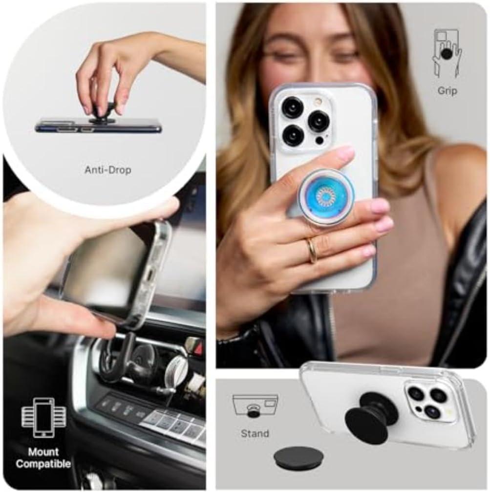 image:imagePopSockets Adhesive Phone Grip Holder Phone Stand Crystal Eye of the Beholder SilverClear Glitter