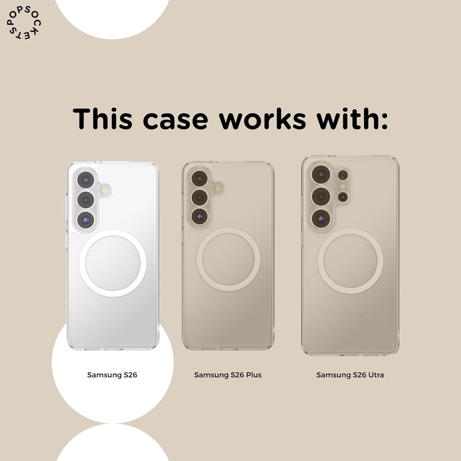 image:imagePopSockets Samsung Galaxy S26 Phone Case Compatible with MagSafe Black Transluscent BlackBlack Transluscent