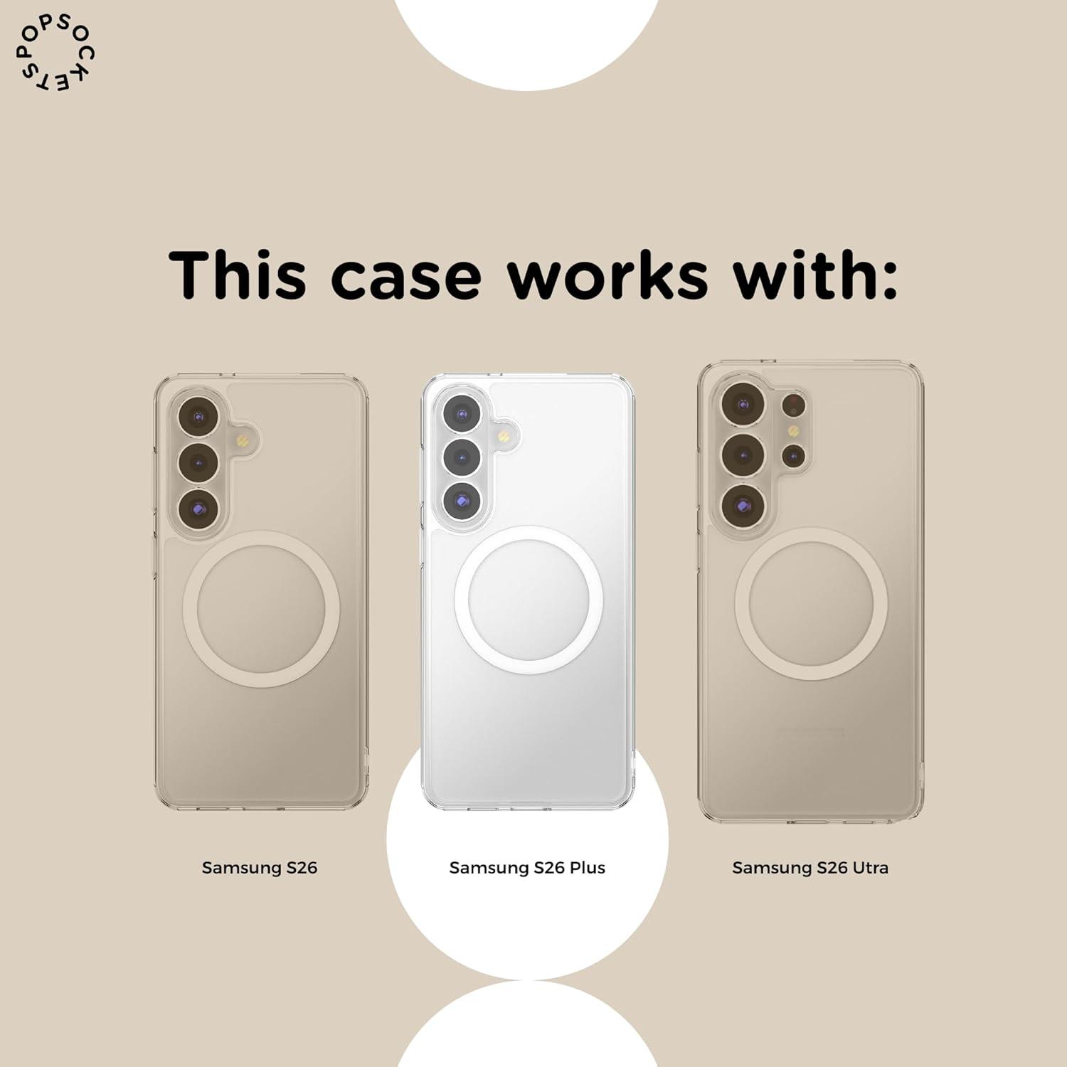 image:imagePopSockets Samsung Galaxy S26 Phone Case Compatible with MagSafe Black Transluscent BlackBlack Transluscent