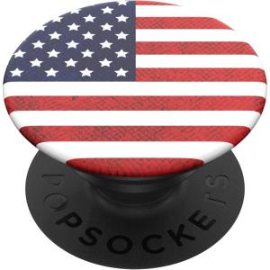 PopSockets Phone Grip with Expanding Kickstand, Adhesive Grip – Oil Agate(Vintage American Flag)