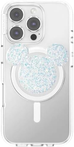 image:imagePopSockets Phone Grip for MagSafe Secure Magnetic Phone Grip amp Stand HandsFree Kickstand Wireless Charging Compatible Disney Heart Two CuteEarridescent Mickey White